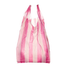 Two-color striped shopping bag