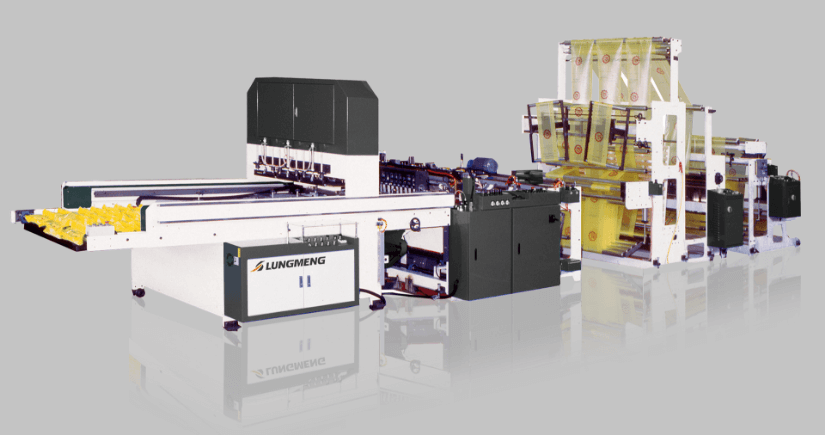 Fully Automatic Servo-Driven Triple-Lane T-Shirt Bag Making Machine with Hot Slit Seal & Post Gusset Unit TPA-SHP2 Series